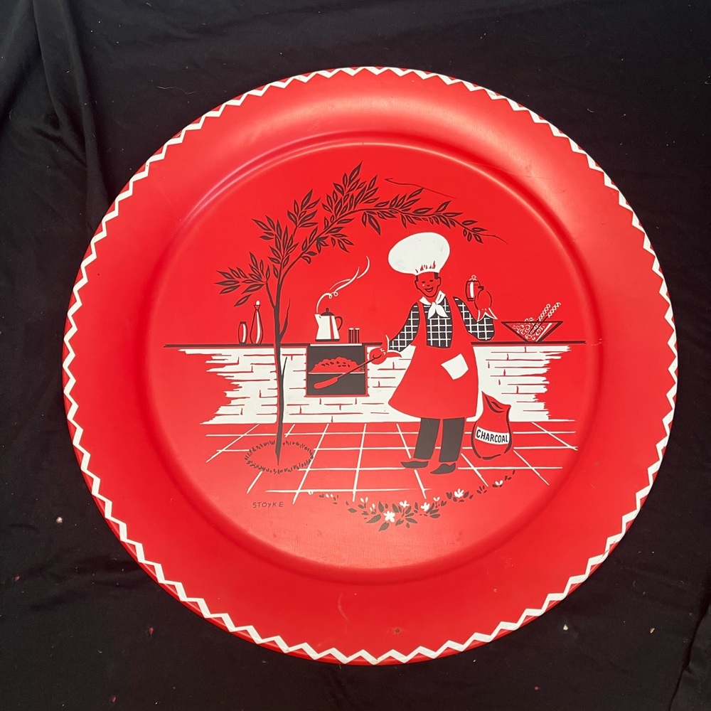 Red Decorative Chef Serving Tray - Unbranded